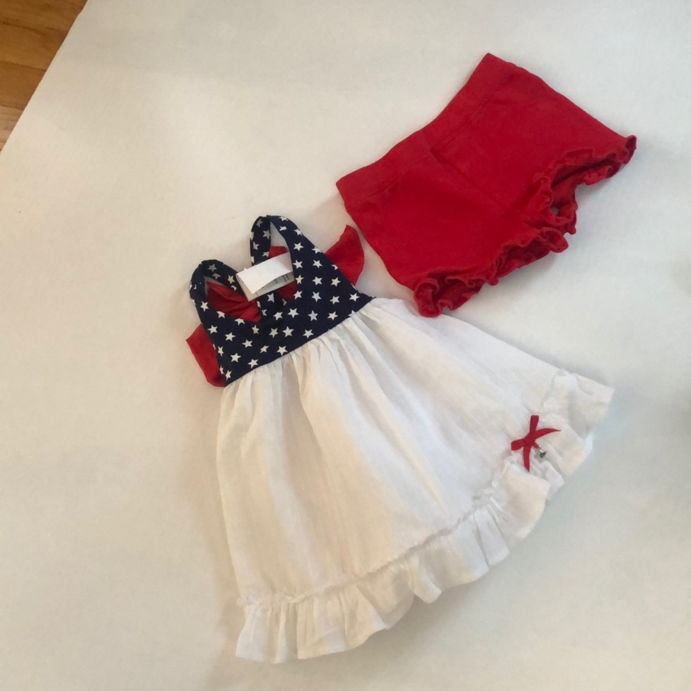 Fourth of July girls shorts and top